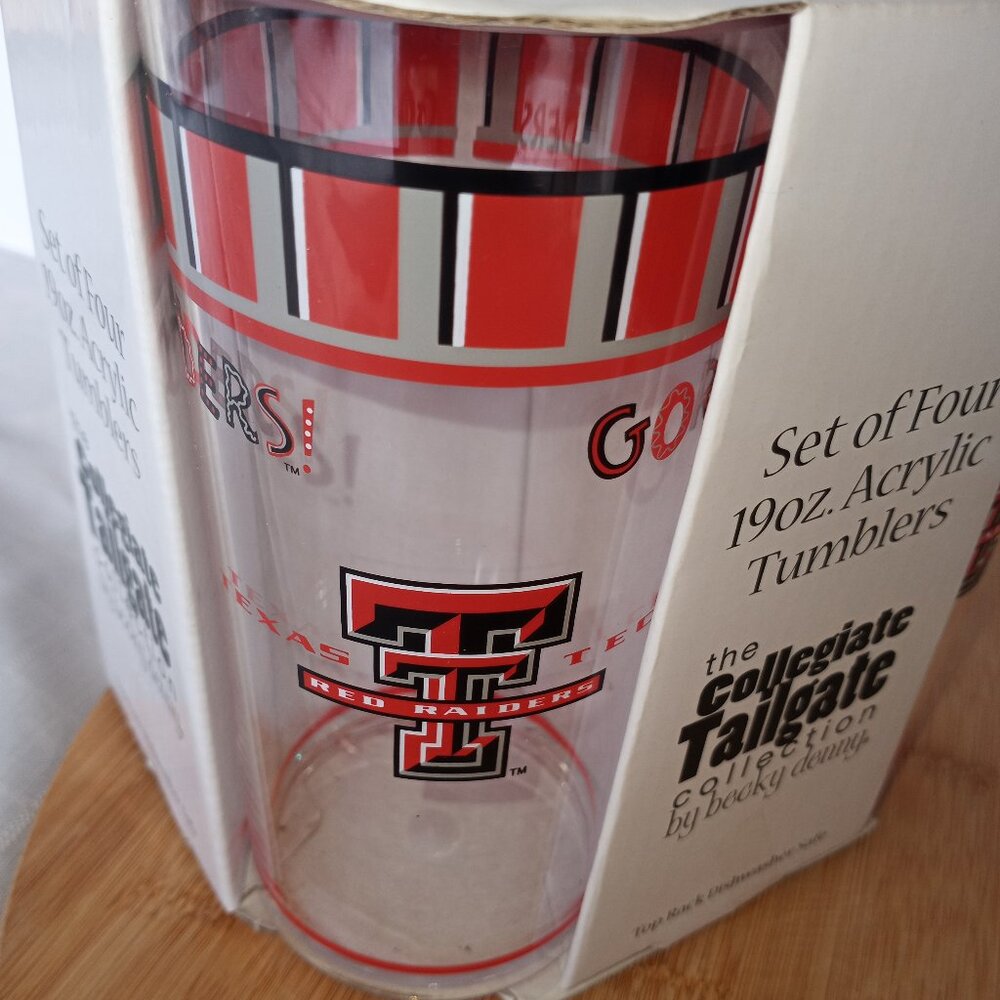 TEXAS TECH  acrylic tumbler set of 4
